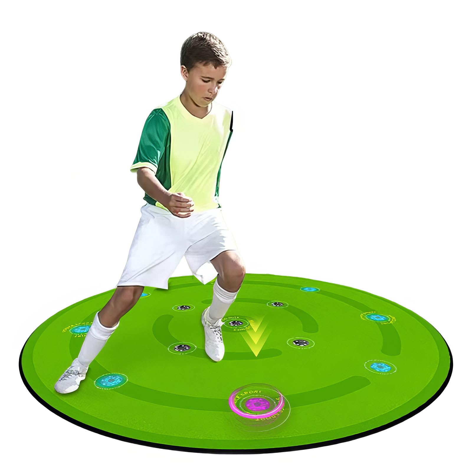 Eiwitany Football Mastery Mat with 13 Built-In Reaction Lights, 7 Training Modes & 20-Hour Runtime for Agility and Soccer Skill Training