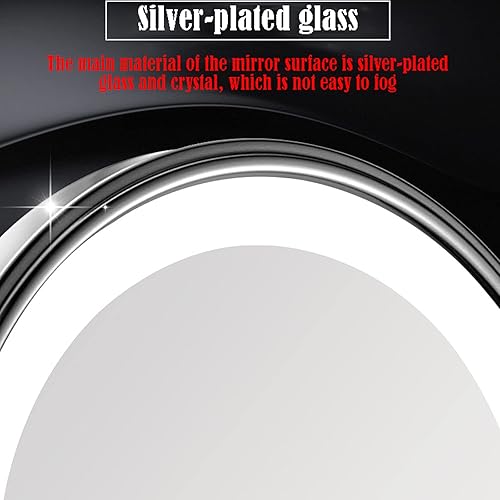 Miniatura 4 de Espejo de maquillaje montado en la pared, espejo de tocador de aumento de baño, giratorio de 360 grados de doble cara portátil para mesa, baño,