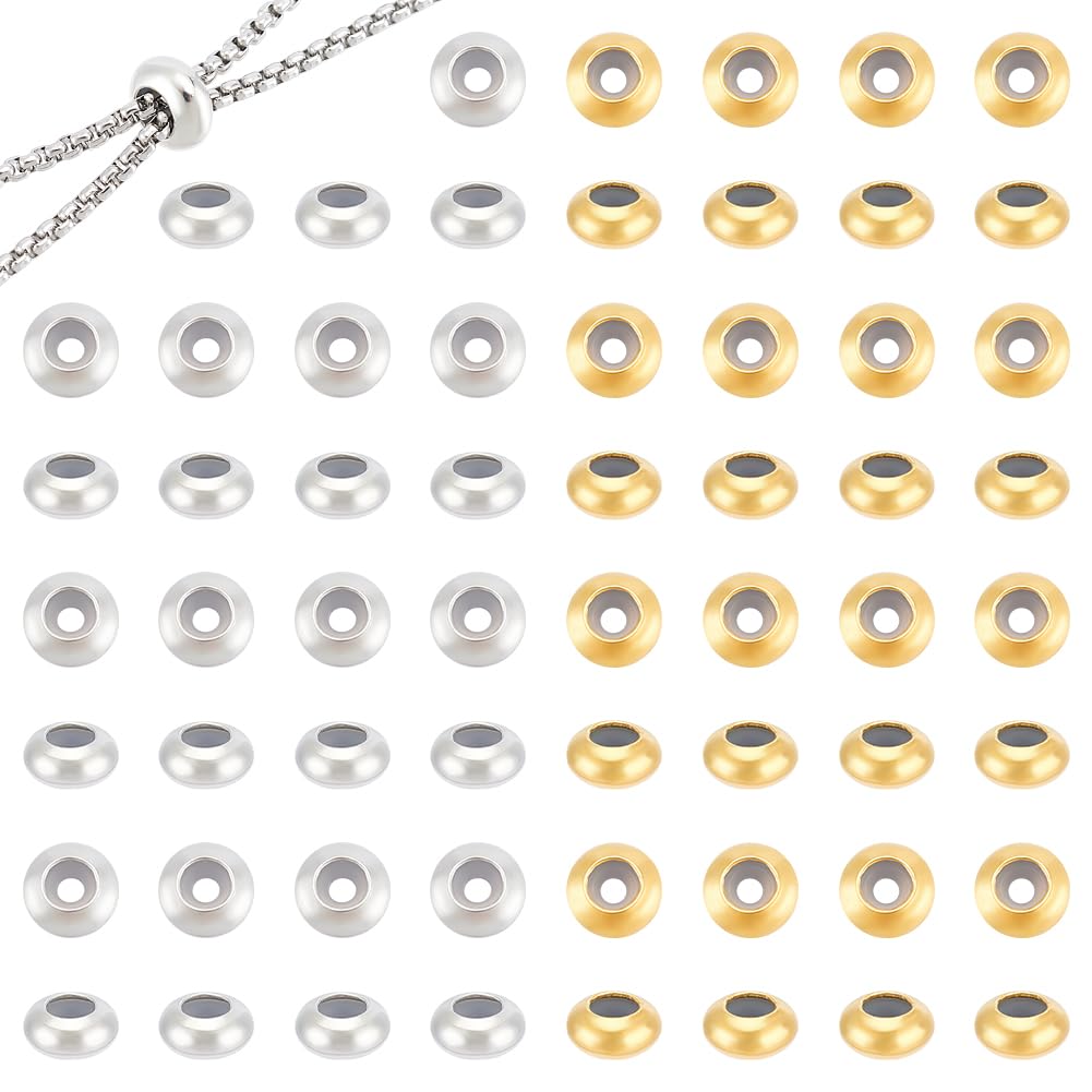 Perles d'espacement en vrac avec silicone pour bloquer les charms de vos bracelets DIY