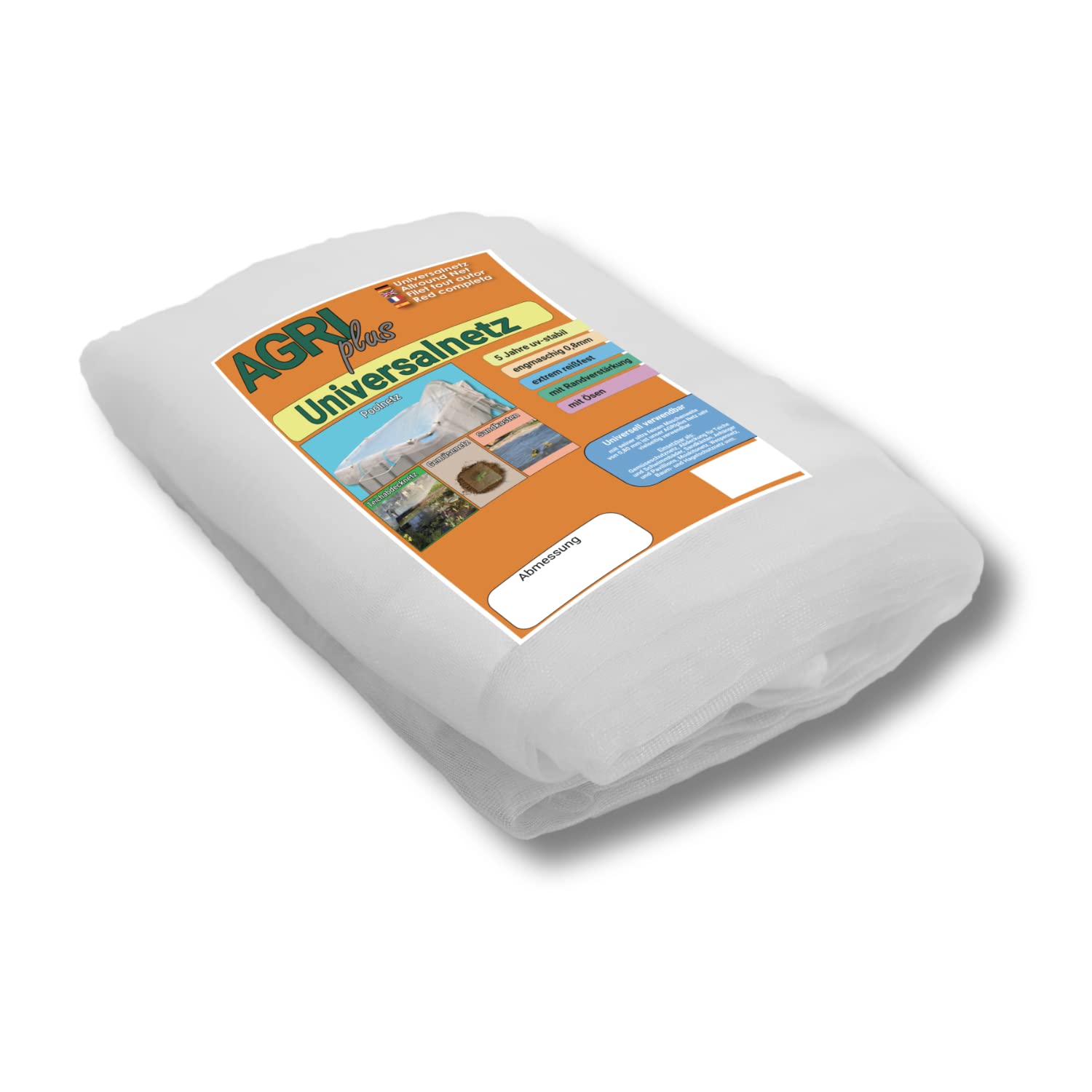 AGRI plus Rete universale per sabbiera, piscina e stagno, 6 x 6 m, diverse misure, rete a maglia stretta 0,8 x 0,8 mm, rete di copertura con occhielli, rete di protezione resistente ai raggi UV e