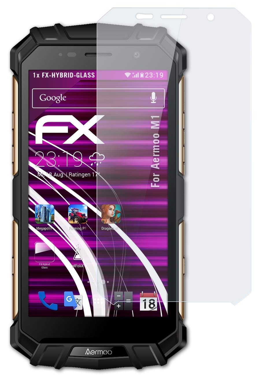 Plastic Glass Protective Film compatible with Aermoo M1 Glass Protector, 9H Hybrid-Glass FX Screen Protector