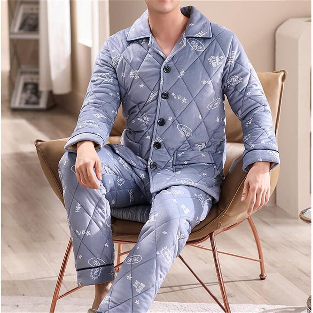 Young Middle-aged Coral Velvet Home Suit Winter Male And Thick Cotton Pajamas