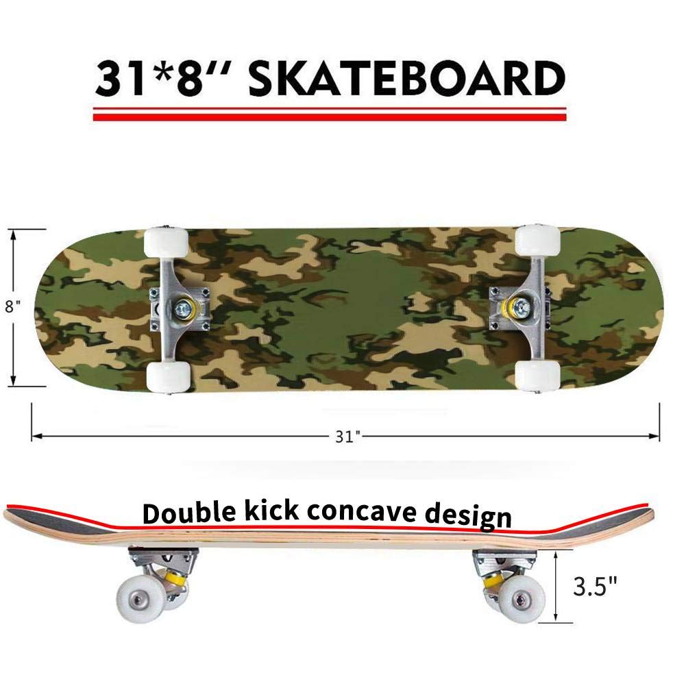 Amazon | クラシック 凹面 スケートボード 迷彩 テクスチャ シームレス