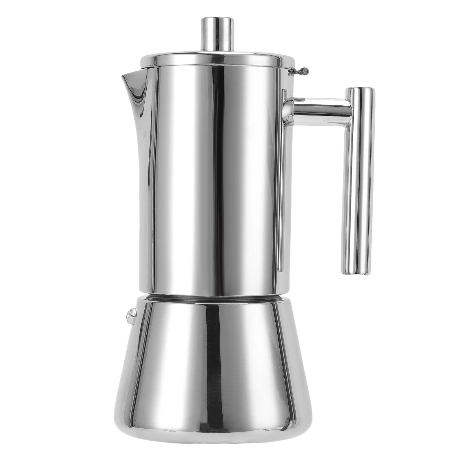 Naroote de Inducción de 6 Tazas, Máquina de Estufa de Acero Inoxidable, Olla Italiana para Reuniones de Fiesta en Casa, Apta para Todas las Placas, 7,9 Oz