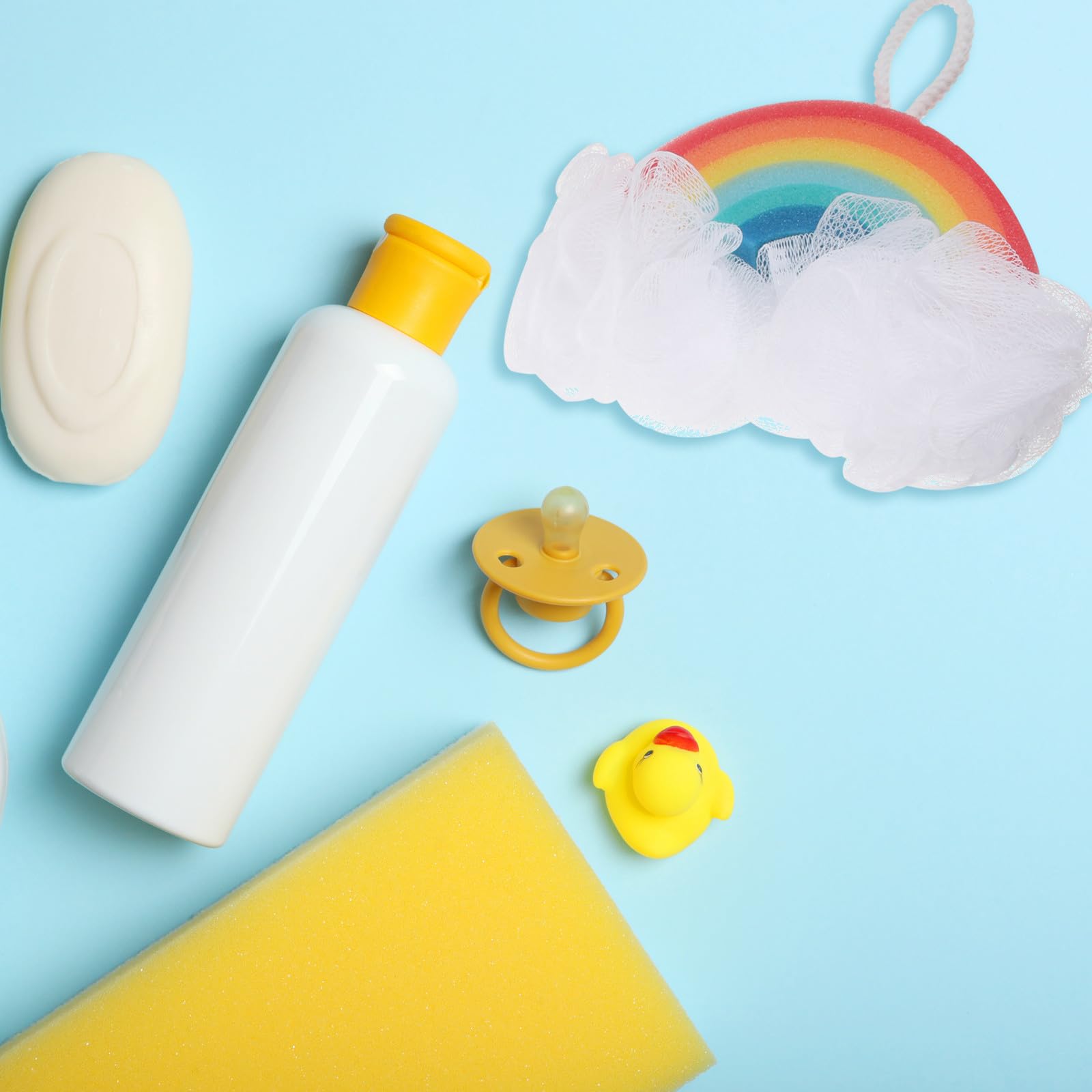 Esponjas de Baño Exfoliantes para 2 Piezas Diseño Arcoíris Esponja para Piel Delicada Masaje Corporal y Limpieza Diaria Accesorio Adecuado para Baño Infantil