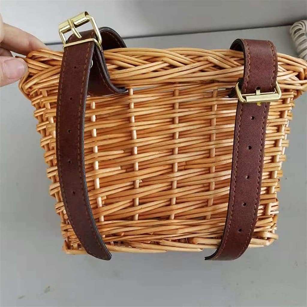 HBJWOV Bicycle Basket Bike Front Rattan Basket Large Capacity Waterproof Basket for Cycling Accessories