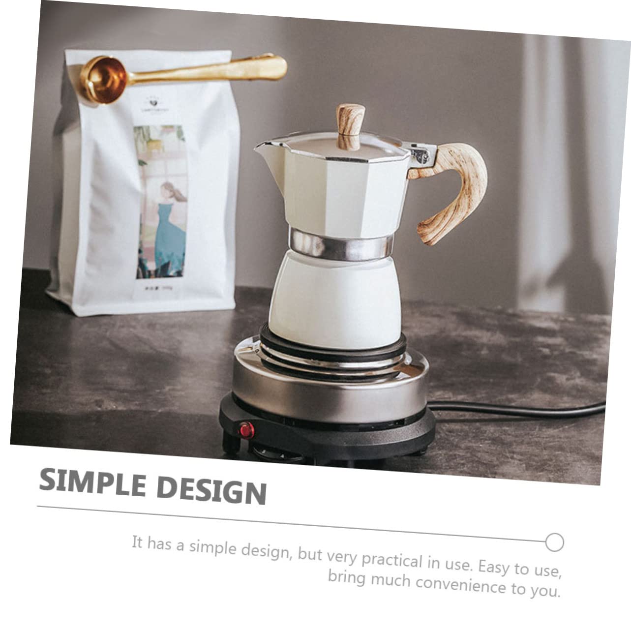 Cafetera Italiana de Aluminio de 300ml Diseño Ergonómico y Materiales Seguros para Uso en Cafeterías y Hogares