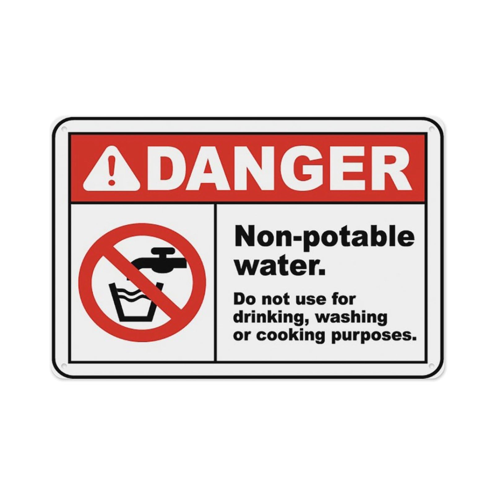 peiyeety Non-Potable Water DoUse Sign Aluminum Tin Warning Signs For Home Outdoor Garden 12X16 Inches