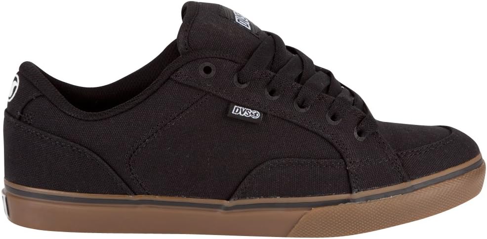 DVS Men's Carson Skate Shoe,Black/Gum Canvas,9.5 D US