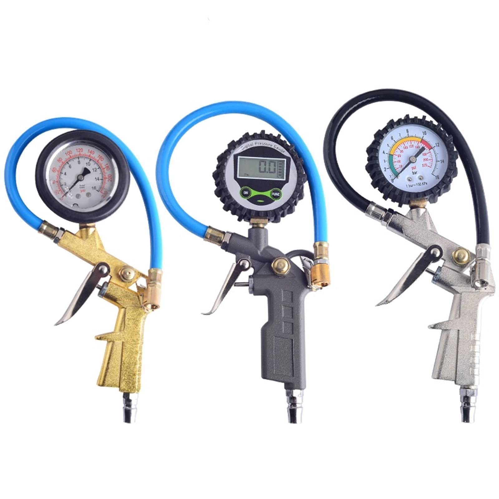 Manomètre Jauge de gonflage de pression d'air de pneu cadran numérique pompes gonflées outils de réparation de voiture dégonflés for véhicule de moto Jauge de Pression (Color : Oil Immersion Type)