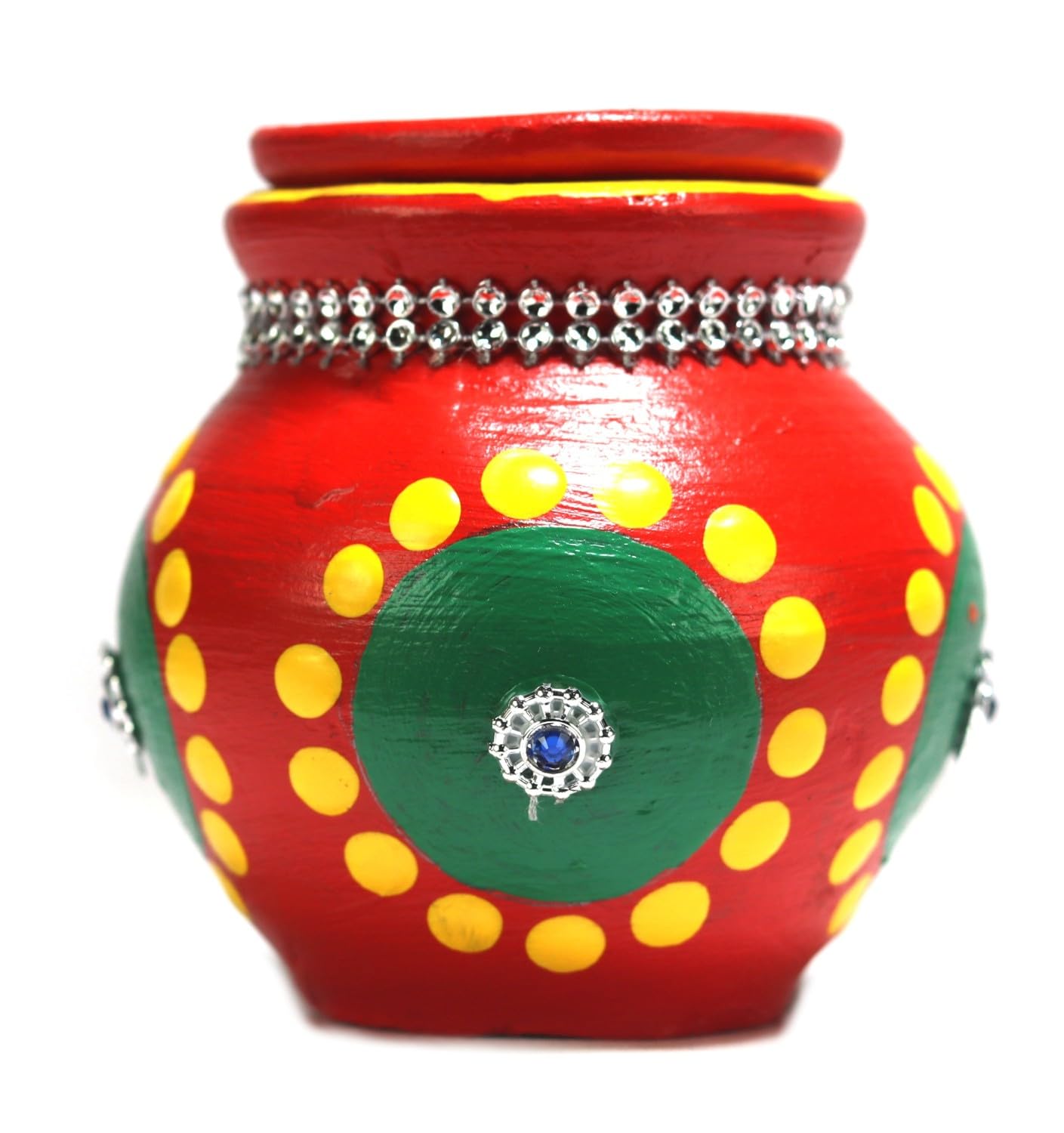 Ashirwad Mitti Kalash Soil Earthen Clay Terracotta Mud Mati for Puja Marriages Karvachoth Pot Grahpravesh Earthenware (2.6 inch D1 Red)