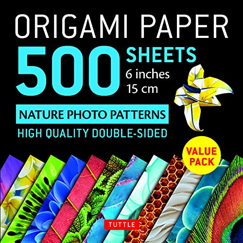 Origami Paper 500 sheets Nature Photo Patterns 6" (15 cm): Tuttle Origami Paper: High-Quality Double-Sided Origami Sheets Printed with 12 Different Designs (Instructions for 6 Projects Included)