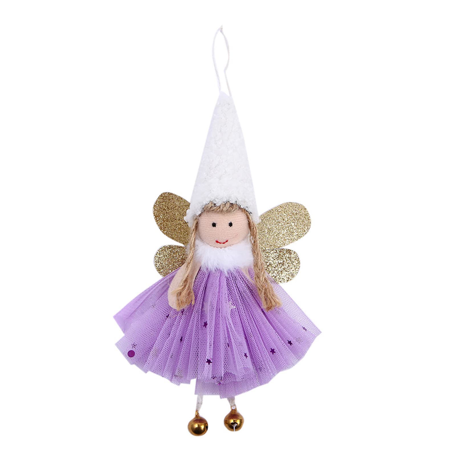 Kalttoy Christmas Tree Decorations Cute Elves Angel for Doll with Bells Home Decor Pendant Hanging Ornaments Gift Christmas Tree Decorations Hanging Ornaments Figurines Angel