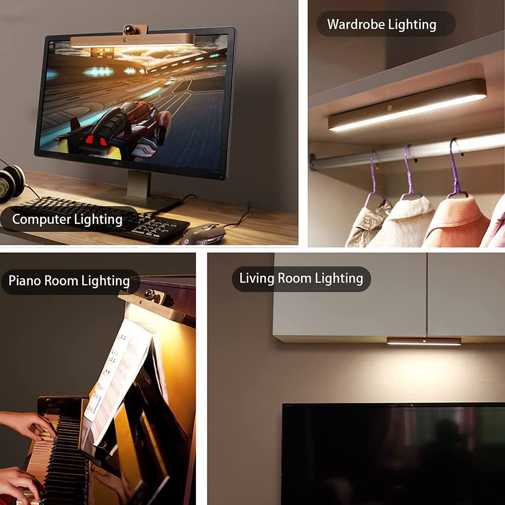 Lampe de miroir de salle bain LED rechargeable armoire USB éclairage maquillage sans fil en bois applique murale 5W dimmable avec interrupteur tactile éclairage garde-robe avec éclairage