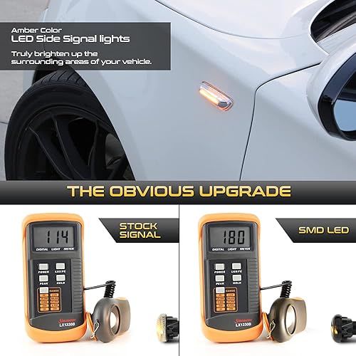 Miniatura 3 de VIPMOTOZ Lámpara indicadora de luz LED ámbar para Mazda 2 2004-2009 Mazda3 2006-2010 Mazda5 2011-2014, lente ahumada, juego de 2 piezas para el lado