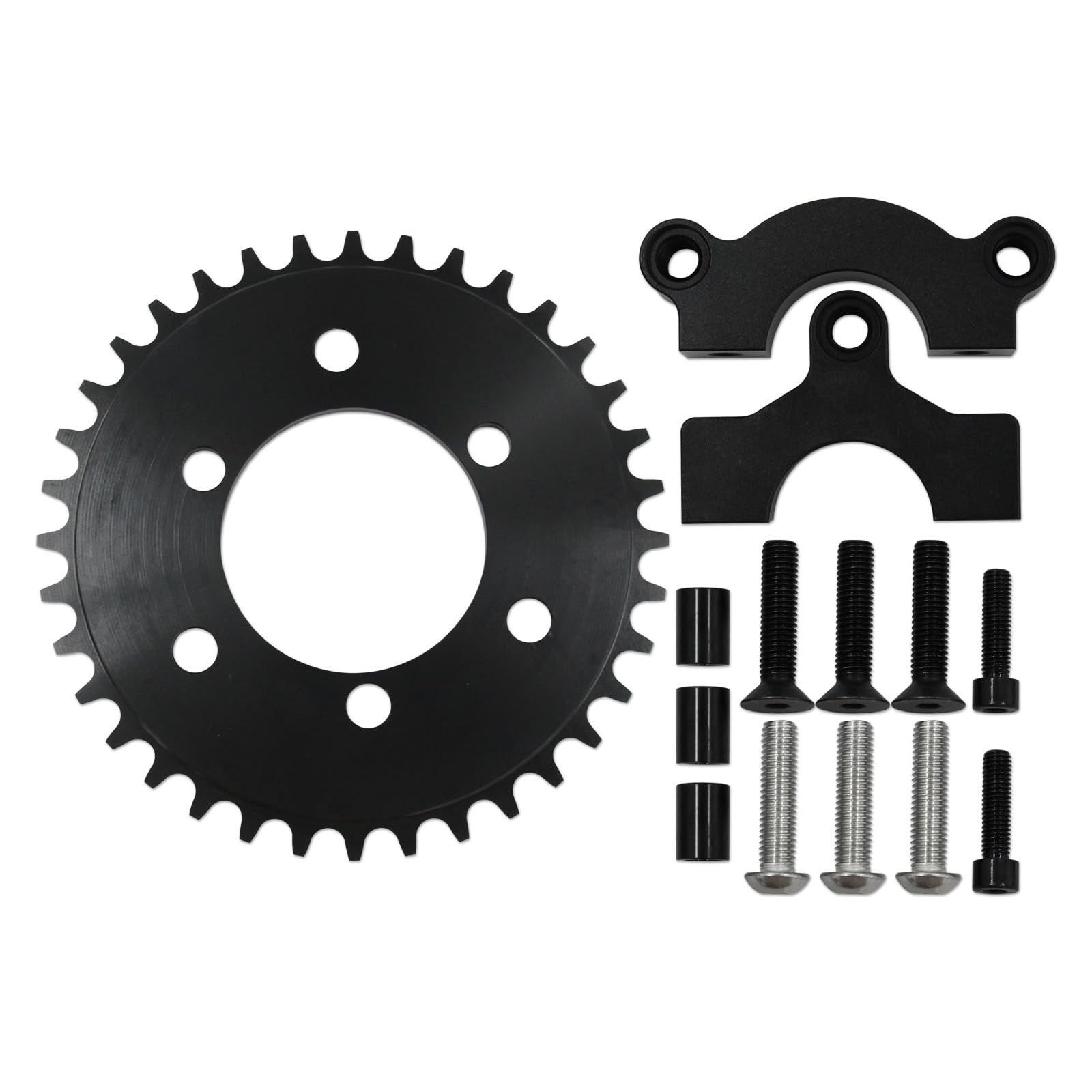 QGHAUC CNC 36T Sprocket with 1.5" Adapter Compatible with 60cc 66cc 80cc Motorized Bicycle (Black)