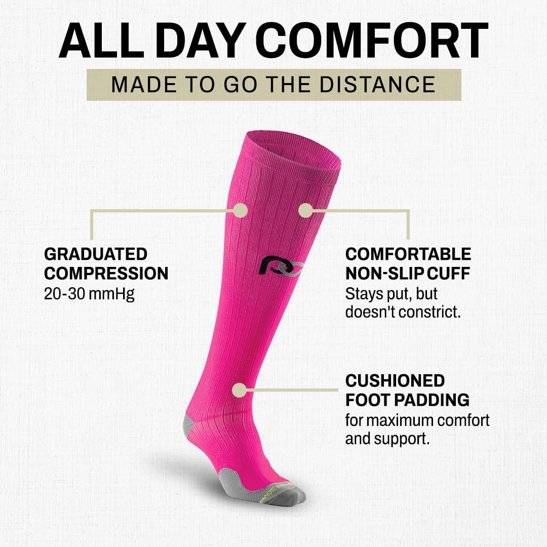 PRO Compression Running Marathon Socks - Calf-Length Travel and Sports Compression Socks for Foot and Ankle Support, Unisex - Image 4