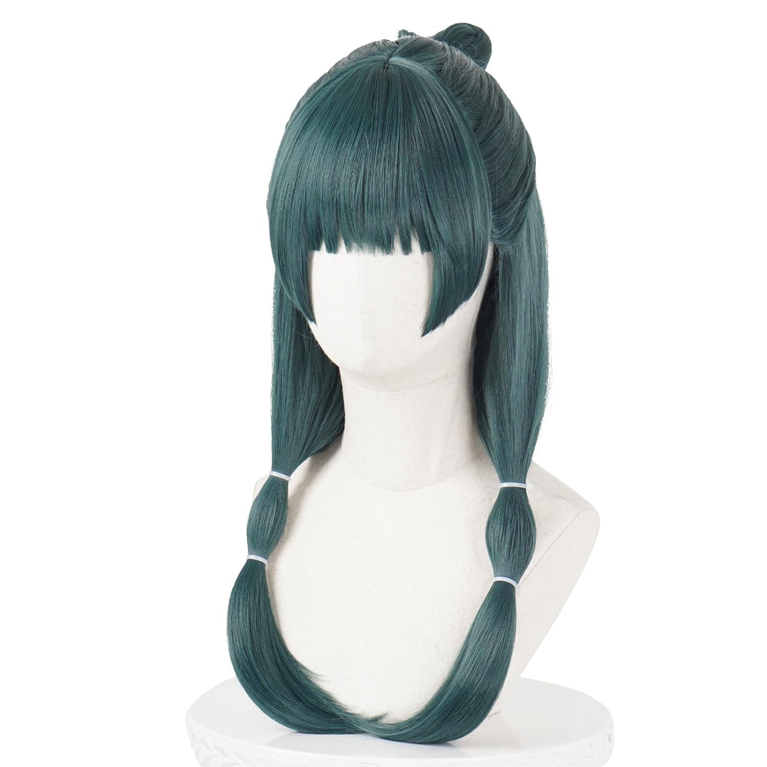 Green Wig with Bangs Pigtails Synthetic Hair for Women Daily Party Maomao Cosplay Costume Outfit Long Wigs for Women Anime Wigs for Halloween Party - Image 2