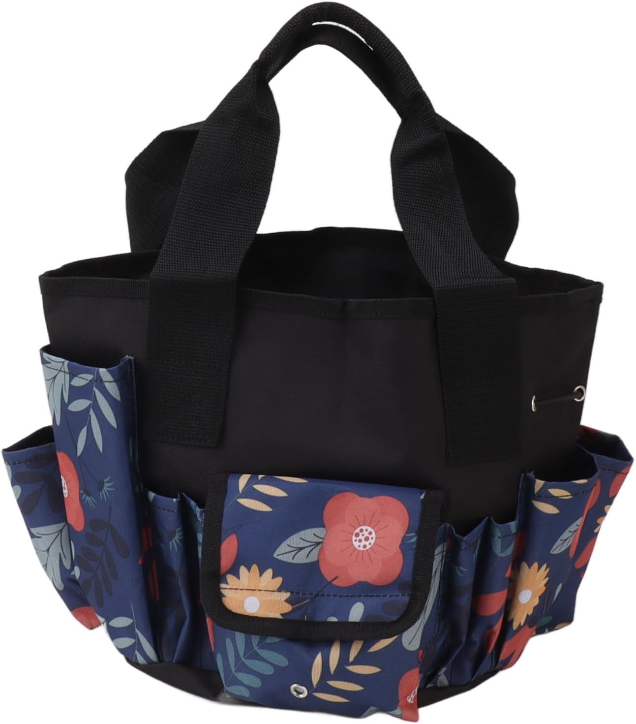 Large Capacity Garden Tool Bag Organizer for Garden Work Adjustable Strap 600D Oxford Fabric (Floral Design)