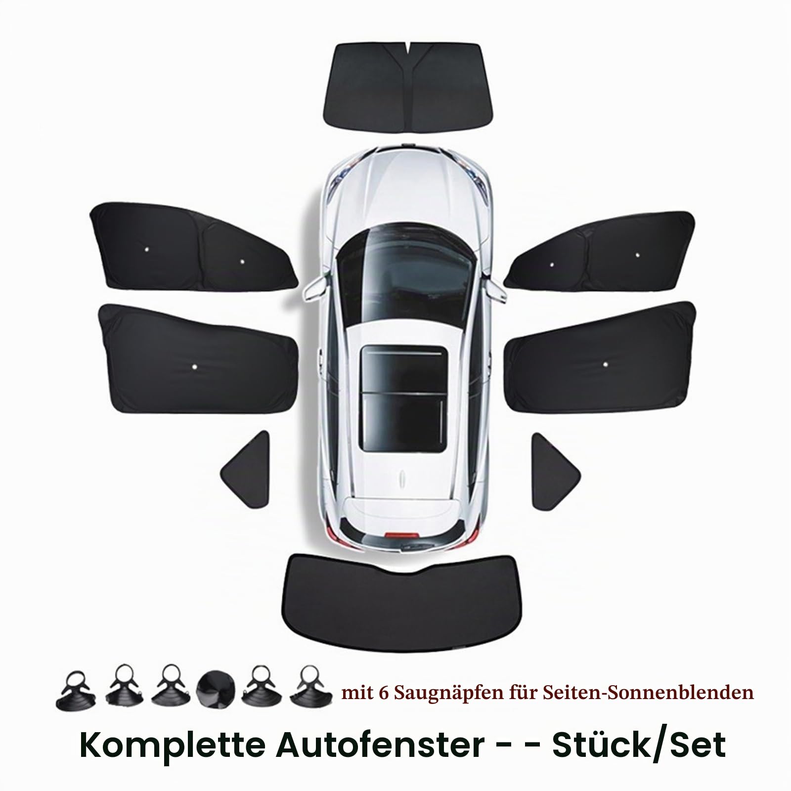 Sonnenschutz Auto Für Tesla Für Model Y Für Juniper 2025 Model 3 Für Highland 2024 Auto-Seitenfenster-Sonnenschutz Vorne Hinten Autofenster Sonnenschutz(New MY Full 8Piece)