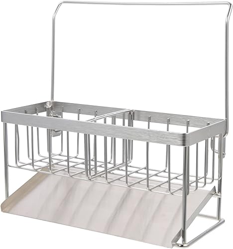Veemoon Escurridor de platos de acero inoxidable sobre el fregadero escurridor de platos en el fregadero o en el mostrador organizador de