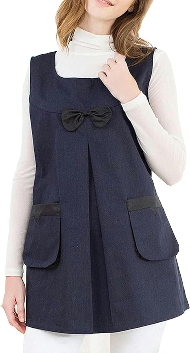 Tablier double à bavette de maternité en tissu argenté anti-radiation bleu L