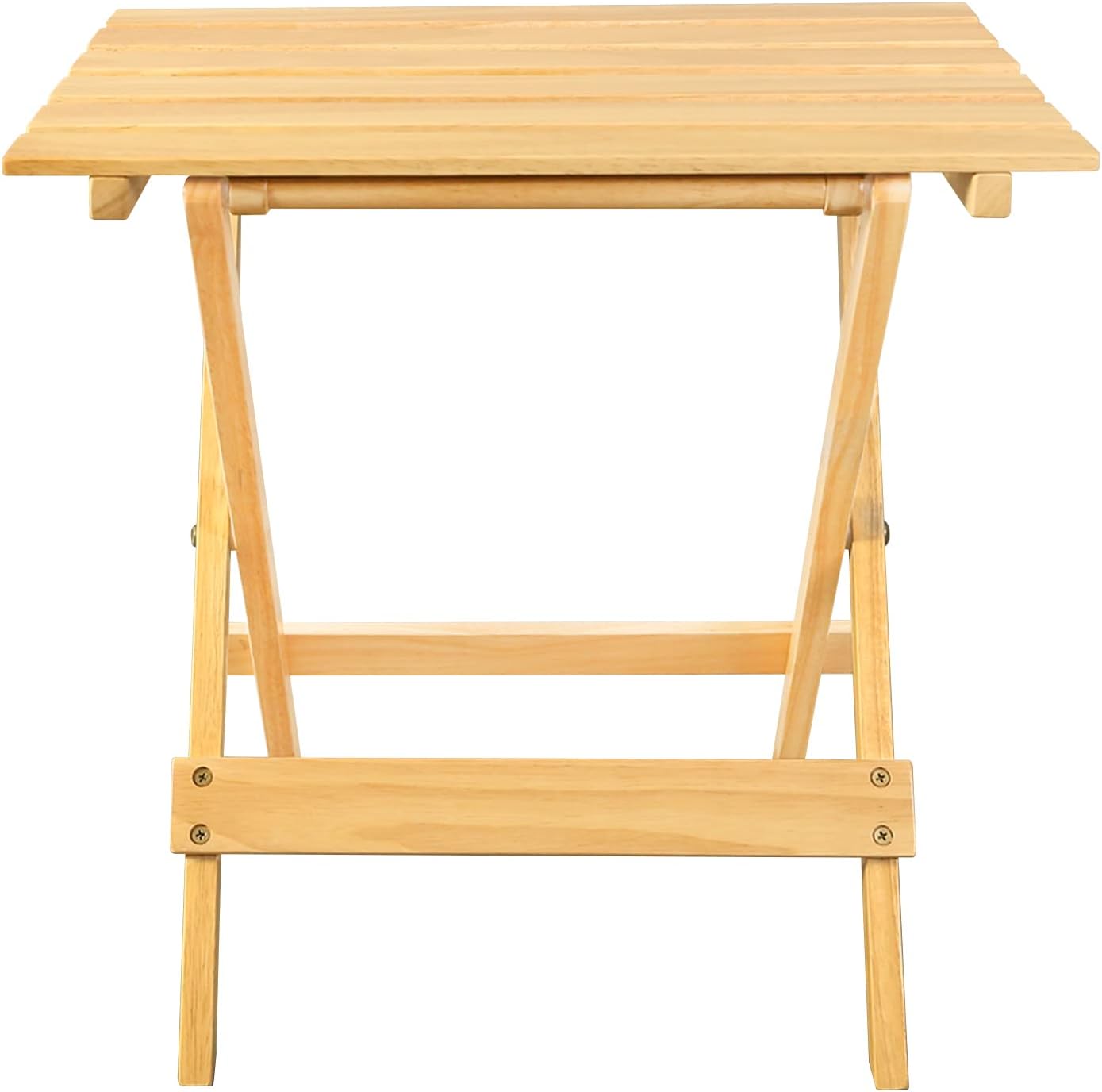 Natural Pine Solid Wood Folding End Table Set