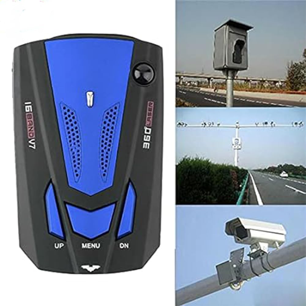 Rilevatore radar per auto TOTMOX GPS V7 a 16 bande, allarme vocale e sistema di allarme velocità a 360 gradi con rilevamento, rilevatore radar per auto