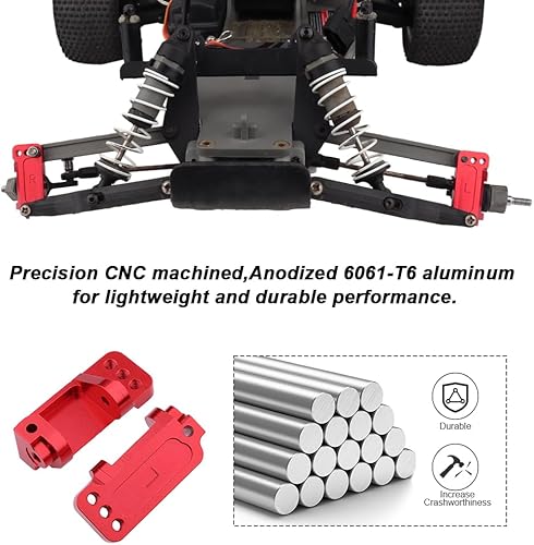 Miniatura 8 de HobbyPark Bloques de ruedas de aleación de aluminio para RC 110 Traxxas 2WD Slash, Stampede, Rustler, Nitro Slash, reemplaza la parte 3632 (verde)
