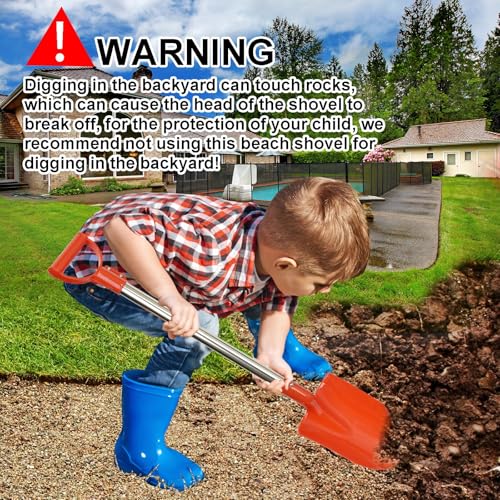 Greeily Beach Shovels Long Handle, 24" Sand Shovels for Beach Adult Plastic Shovels for Oceanside Travel Digging Sand 3 Pack Stainless Steel Tube Comfort Grip Blue Yellow Red (Black New Sponge Handle) by Greeily - Image 8