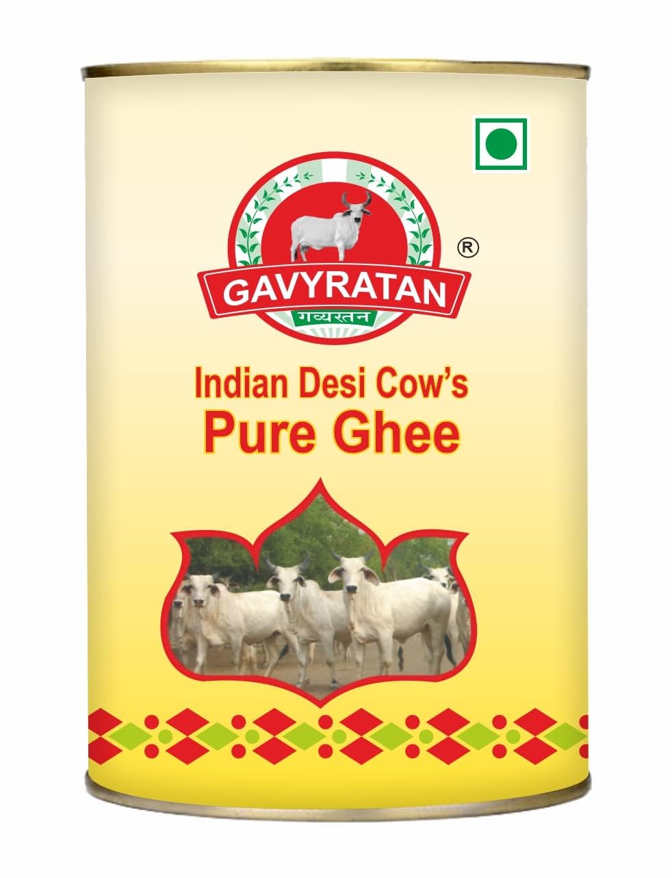 GAVYRATAN A2 Desi Cow Ghee | Pathmeda |100% Pure and Natural |Traditional Curd Churned |Lab Tested |Danedar Ghee | Grass Fed Sahiwal And Gir Cow | Tin Pack | Pack Of 1