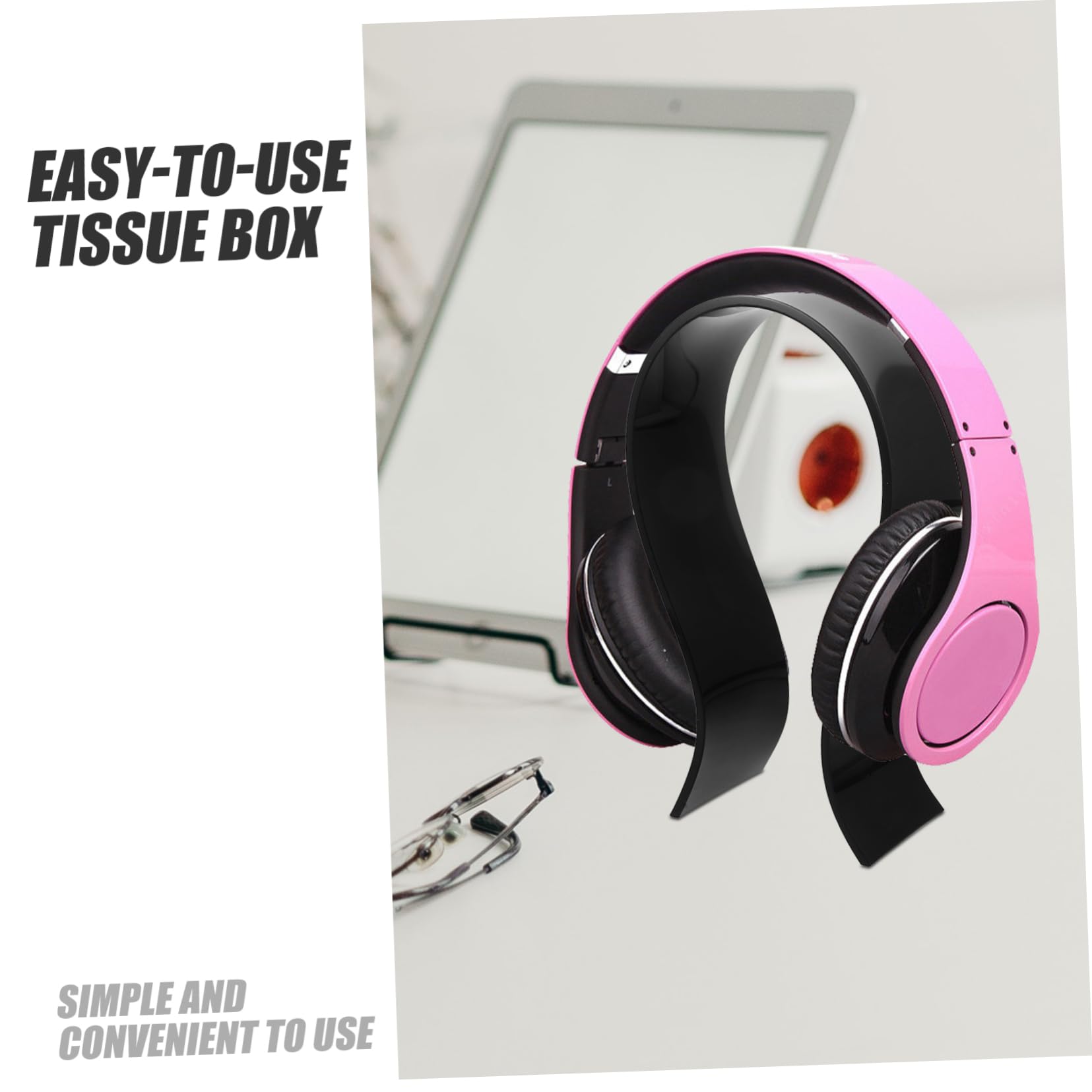 Gadpiparty 5 Piezas soporte para auriculares estante para auriculares colgador de auriculares de escritorio soporte de auriculares para juegos para escritorio Acrílico Negro