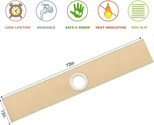 Miniatura 2 de GIVERARE Camino de mesa, 12 x 72 pulgadas, resistente al calor, de vinilo tejido, antideslizante, lavable, fácil de limpiar, cubierta de plástico de