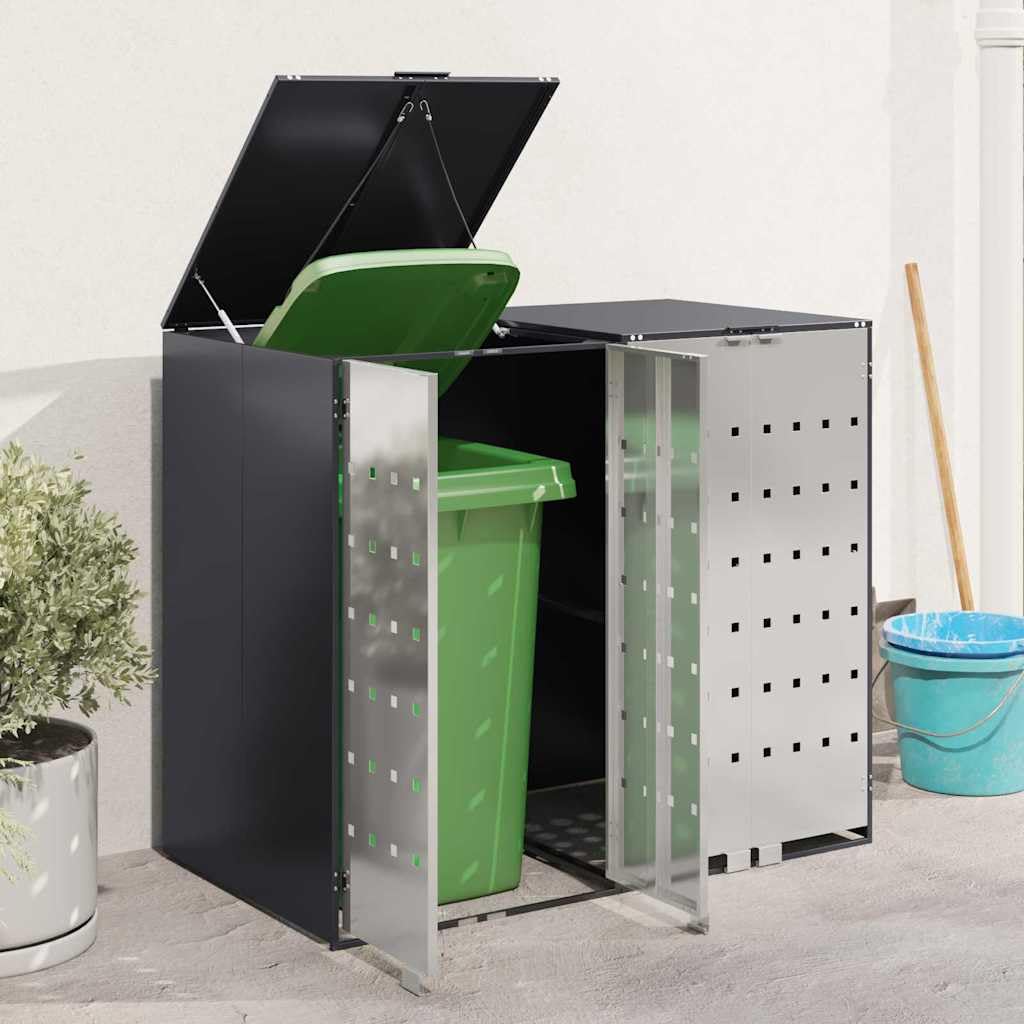 Almacenamiento de Cubos Wheelie para 3 Cubos Antracita Acero,Casa y jardín,Productos del hogar,Accesorios para contenedores de residuos,Soportes para contenedores de residuos,47.6kg-3394778