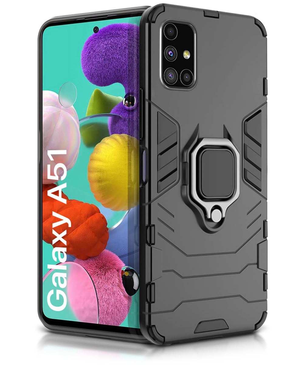 WOW IMAGINE Shock Proof Back Case Mobile Cover for Samsung Galaxy A51 (Armor | Hybrid PC + TPU | Full Protection with Ring Holder Kickstand | Carbon Black) (B08TT8FHX6) Amazon Price History, Amazon Price Tracker