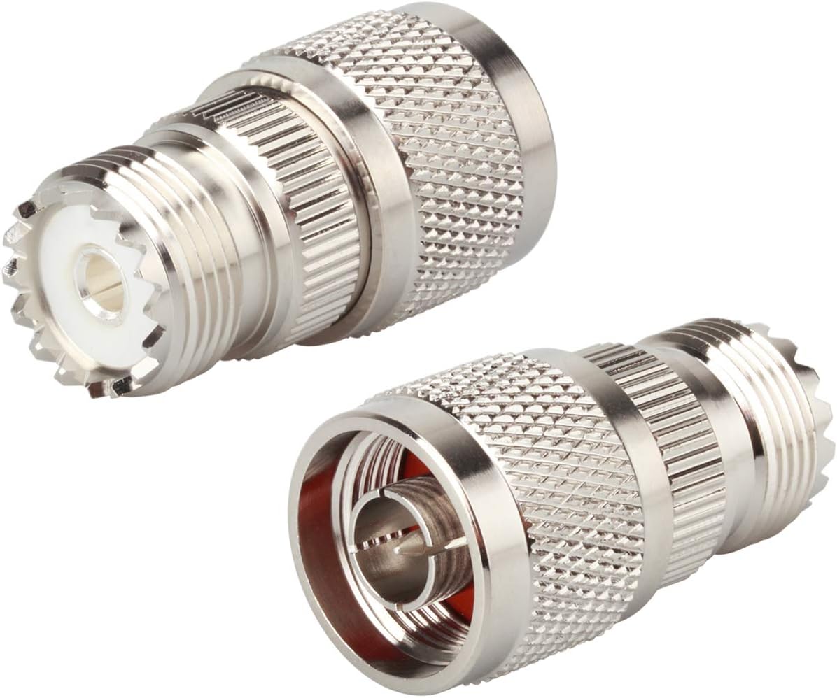 Creative Product GiMiLiNK N Male to UHF Female Adapter (2-Pack), PL-259 SO-239 Female to N Type Changer Adapter Coaxial Connector Converter Low Loss