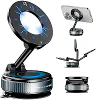 Suporte de celular magnético a vácuo nano gel 360°, suporte de telefone de carro para Magsafe, imã, automotivo, suporte de telefone com ventosa