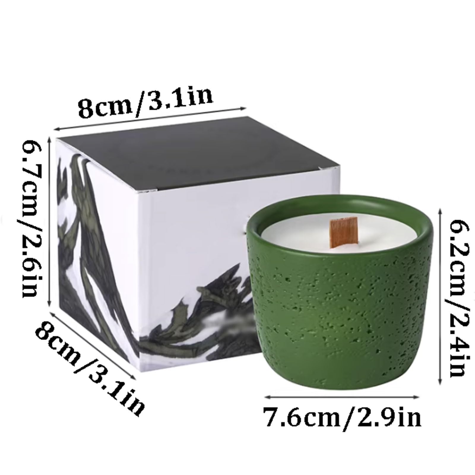Velas de cerámica for aromaterapia Natural, velas de larga duración hechas con cera de soja y aceites esenciales, decoración elegante for el hogar(Noir)