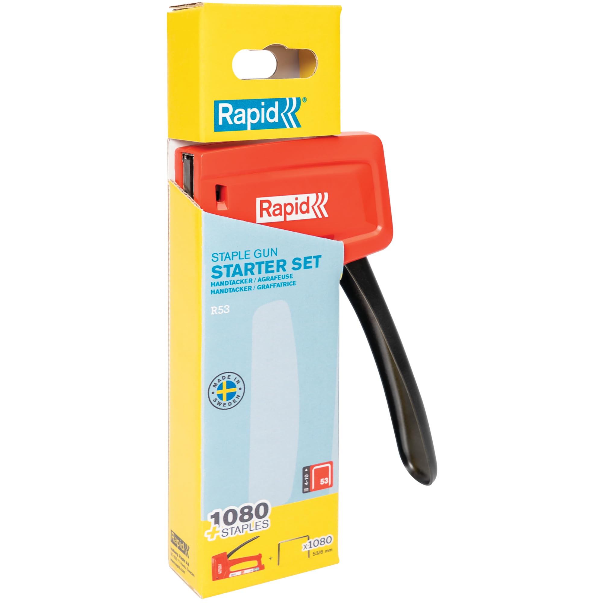 Rapid 5001747 – Grapadora R53 Manual Ligera Con 1080 Grapas Nº53 | Diseño resistente, carga rápida y grapado estable para oficina, comercio o uso profesional