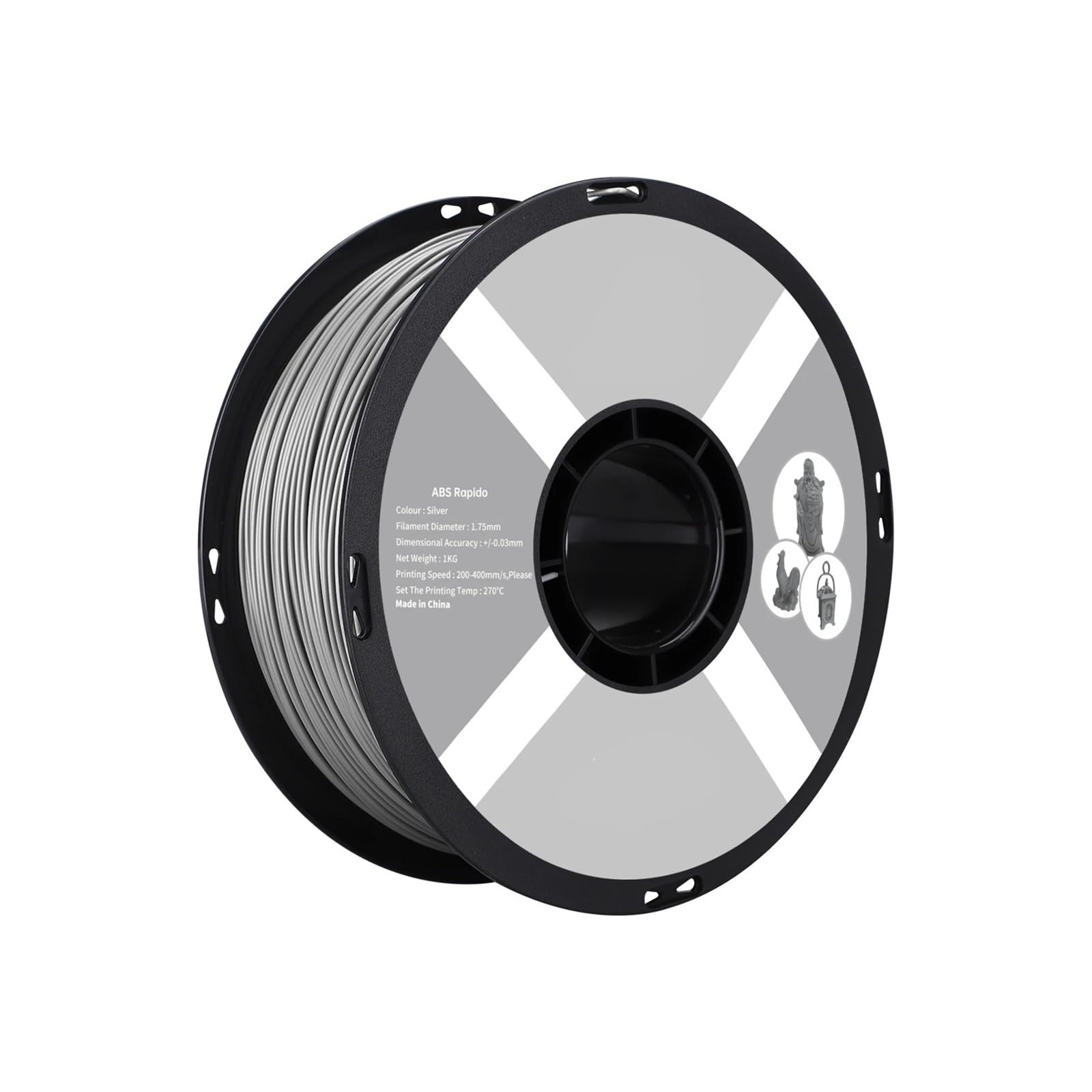Material de impresión 3d, Filamento for impresora 3D de 1,75 mm, bobina de 1 kg, compatible con la mayoría de impresoras 3D FDM, para varias piezas de filamento de impresión 3D(BLACK ABS)