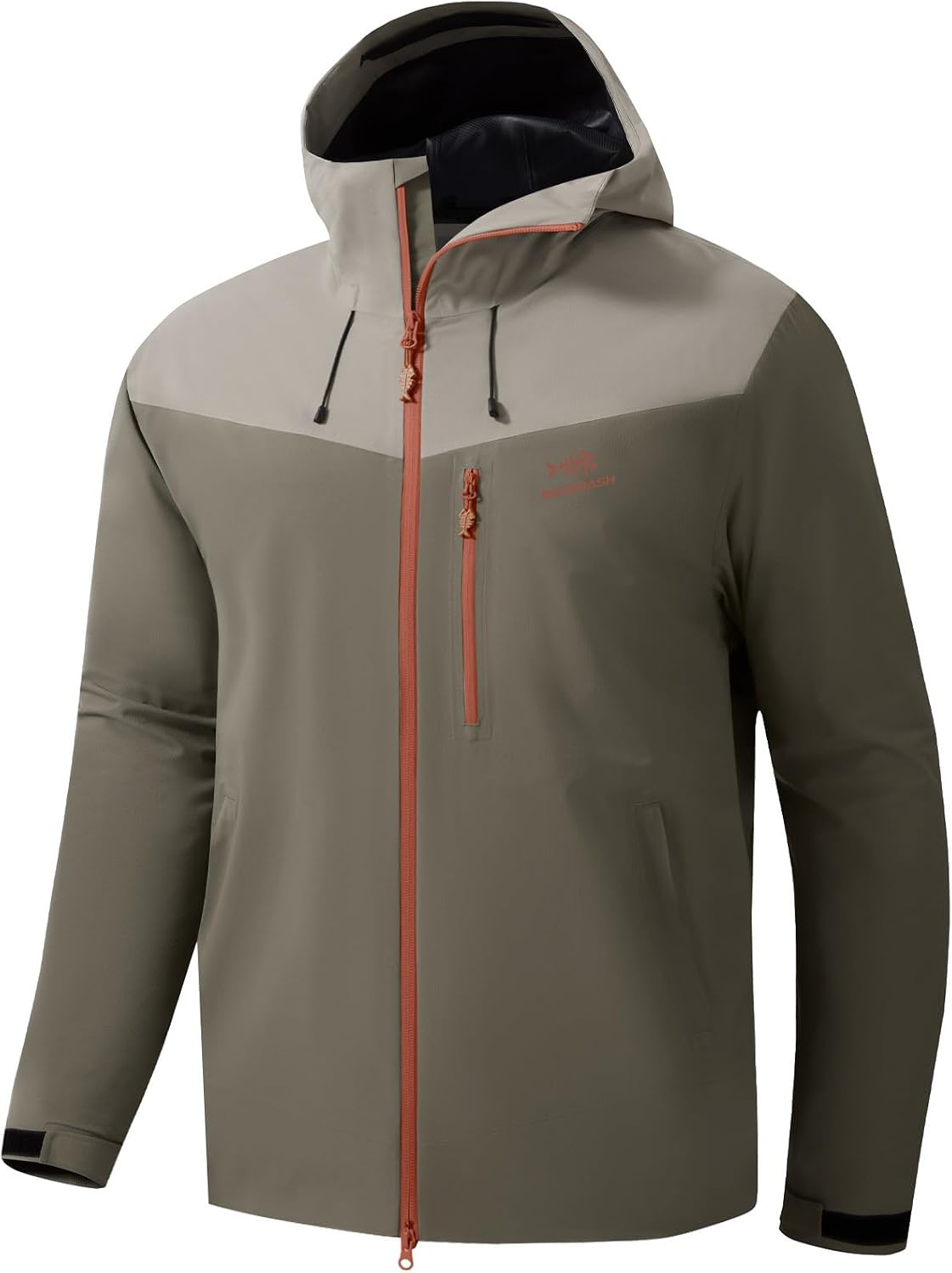 BASSDASH VORTEXIS Men’s Waterproof Rain Jacket Breathable Ultra Lightweight Rip-Stop Packable for Fishing Hunting Hiking