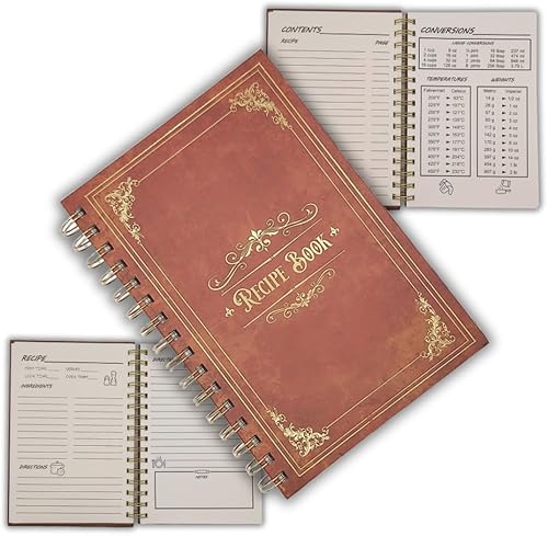 JoyfulDestiny - Libro de recetas en blanco para escribir tus propias recetas, libro de cocina y diario de recetas familiares, cubierta laminada