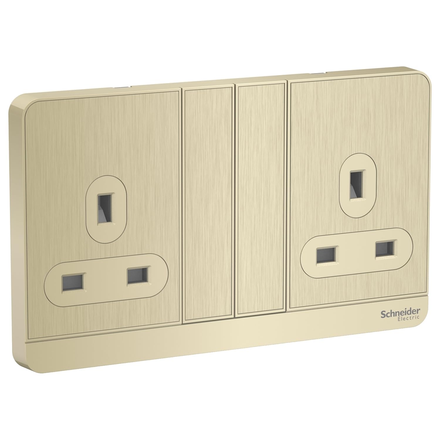 AvatarOn E83T25_GH_G12, 2 switched socket, 3P, 13 A, 250 V, Metal Gold Hairline