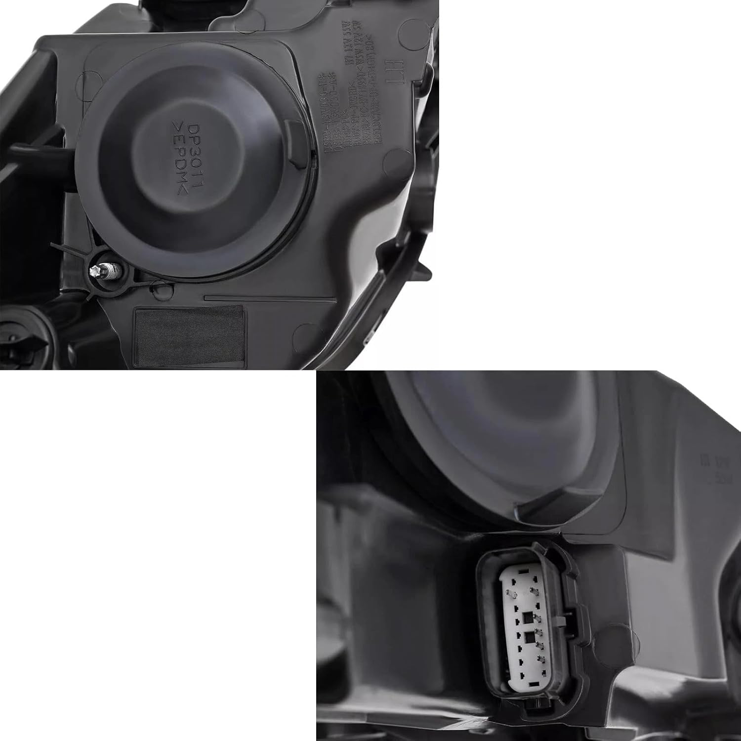 Headlights Assembly Compatible with 2014-2019 Ford Fiesta S SE ST Sedan Halogen Headlights Replacement Headlamps Chrome Housing Amber Reflector (White)