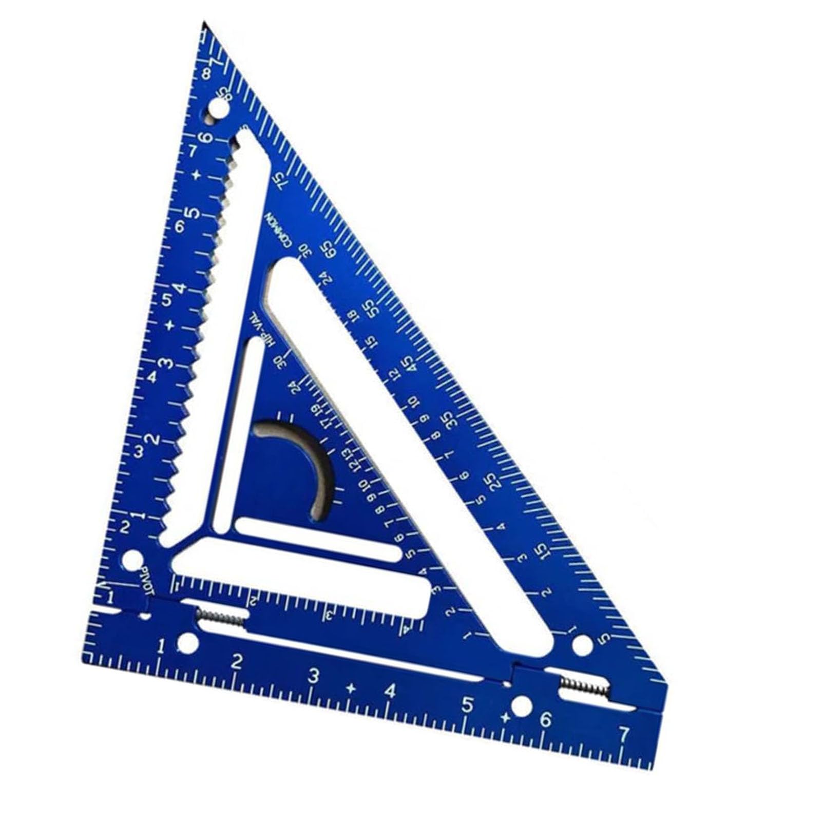 ZAWELIYO Innovative Triangular Ruler Aluminum Alloy Rafter Square Tool, Blue Portable Ruler Protractor for Layout Measuring Tool