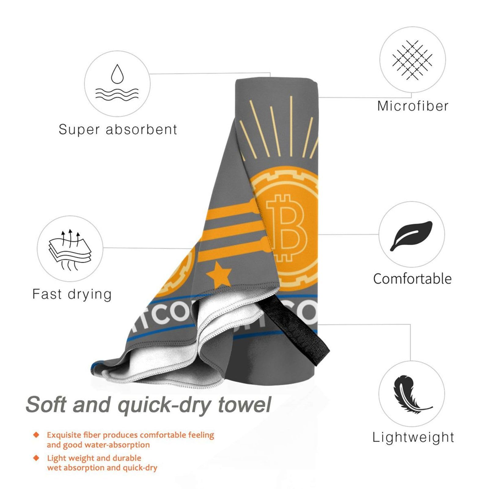 Amazon.com: SIYTUAU Bitcoin Crypto Bath Towels 31.5