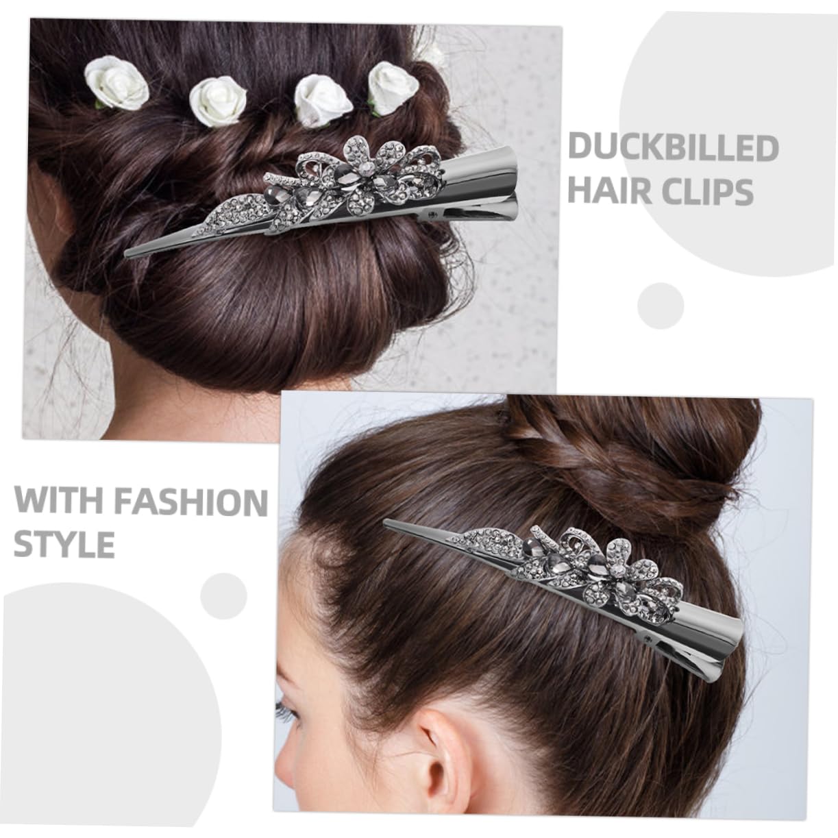 Didiseaon 6 Piezas clip de cuerno de cristal Barrette moda mujer Horquilla cristal fiesta pinzas de cabello pasador de pelo de diamantes de imitación pinzas para el pelo de cocodrilo Flash
