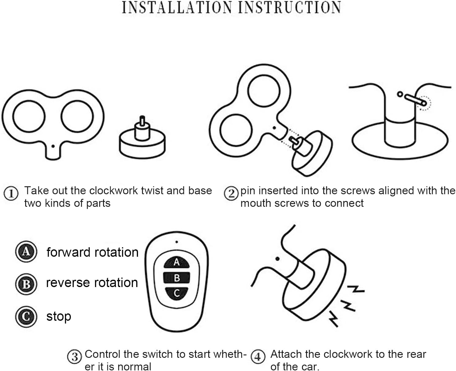 3D Car Wind Up Key, Wind Up Cars, Hood Ornament Cars Electric Rotating Spring Key, Car Roof Ornament, Automotive Exterior Accessories for Birthdays, Motorcycle