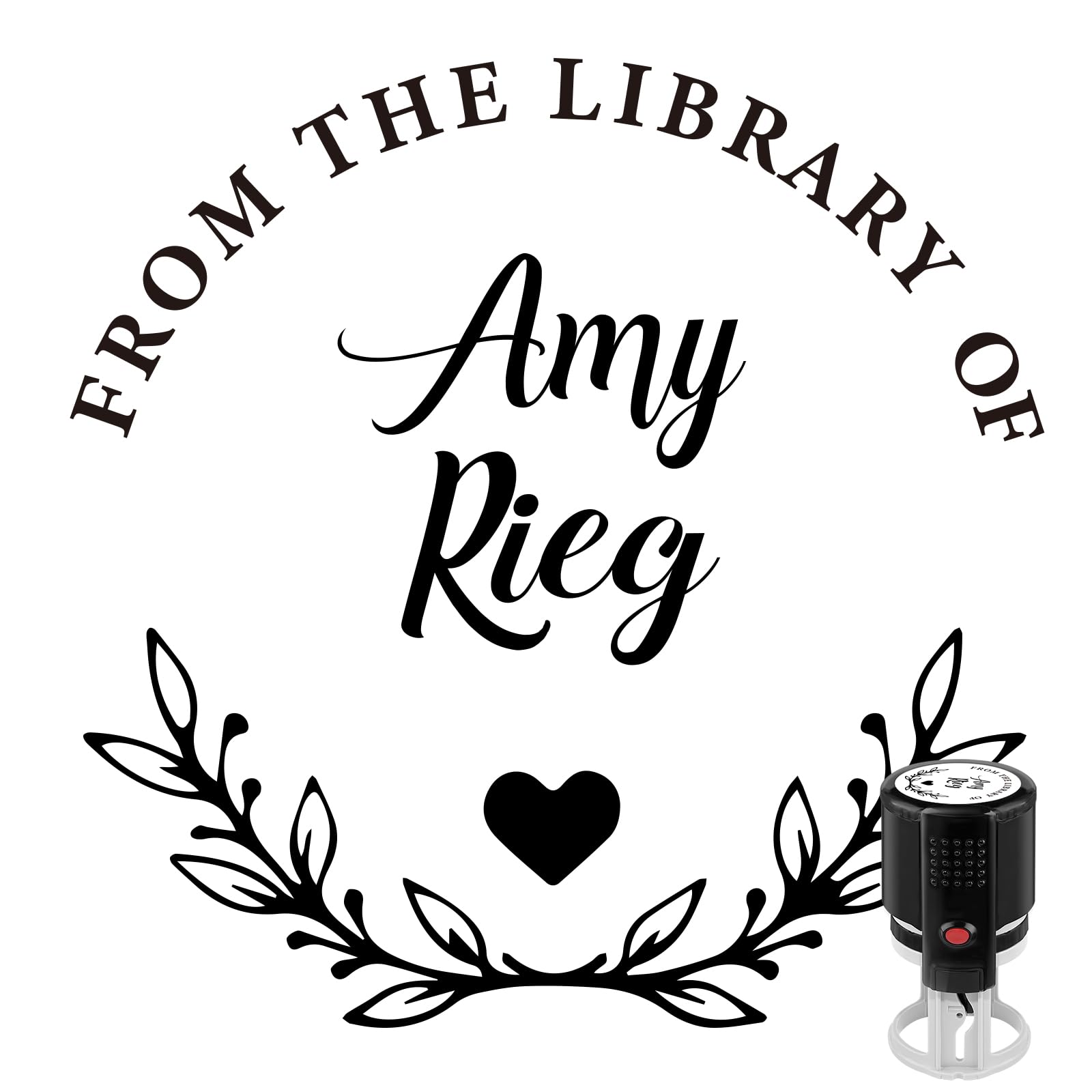 Custom Self-Inking Stamps | Personalized Book Stamp Gift for Book Lovers | 5 Ink Colors (Style06)