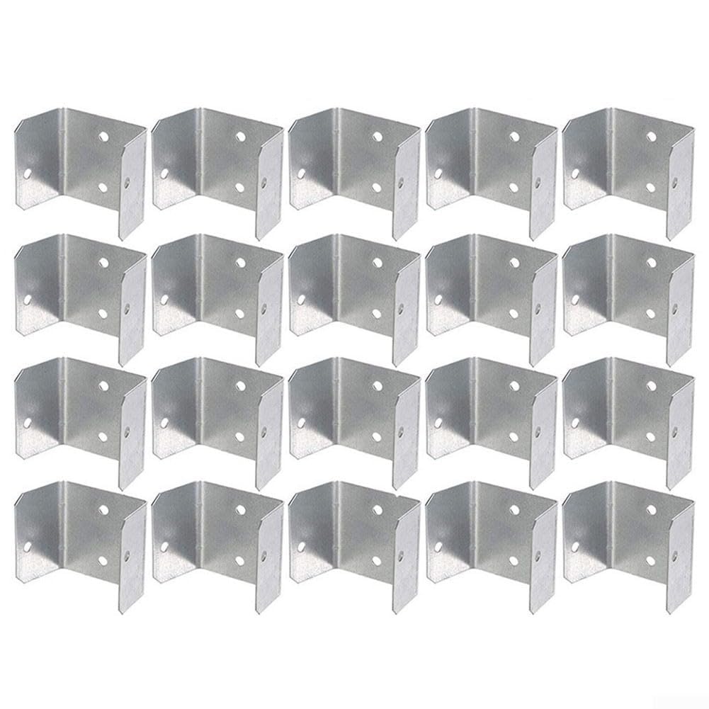 Galvanized Fence Panel Clips 20 Pack for Trellis & Timber Posts, Secure Grip for 32mm-50mm Panels, Resistant(35)